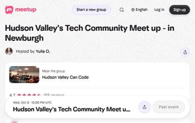 Hudson Valleys Tech Community Meet up - in Newburgh