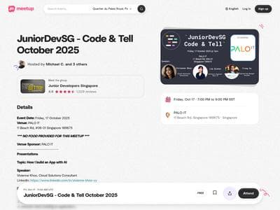 JuniorDevSG - Code & Tell October