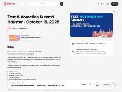 Test Automation Summit Houston October 15,
