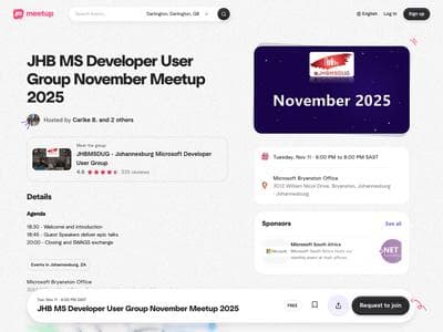 JHB MS Developer User Group November Meetup