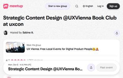 Strategic Content Design UXVienna Book Club at uxcon