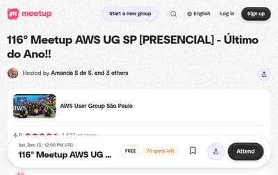 116 Meetup AWS UG SP PRESENCIAL - ltimo do Ano