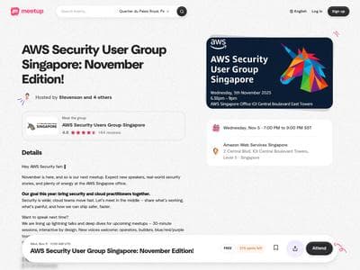 AWS Security User Group Singapore November Edition