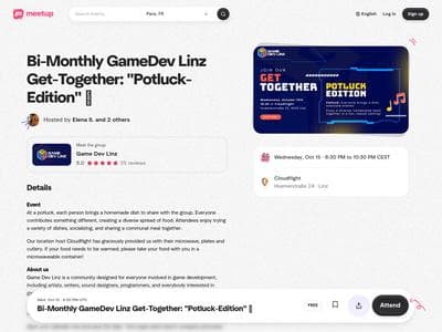 Bi-Monthly GameDev Linz Get-Together Potluck-Edition