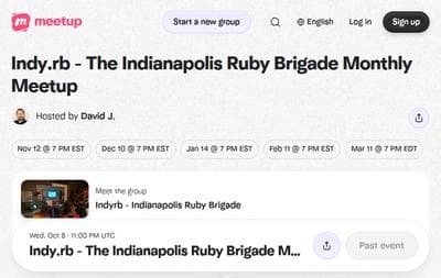 Indy.rb - The Indianapolis Ruby Brigade Monthly Meetup