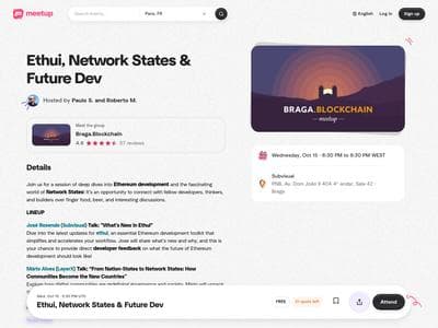 Braga Blockchain Ethui, Network States & Future Dev