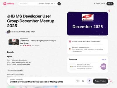 JHB MS Developer User Group December Meetup