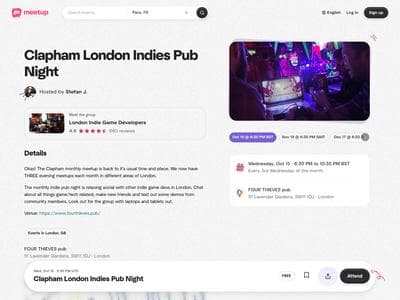 Clapham London Indies Pub Night