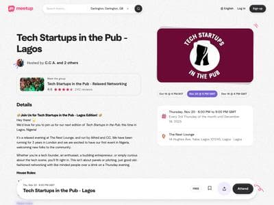 Tech Startups in the Pub - Lagos