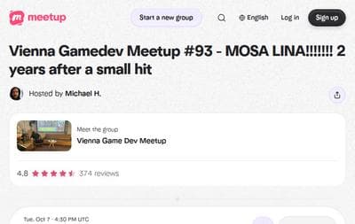 Vienna Gamedev Meetup 93 - MOSA LINA 2 years after a small hit
