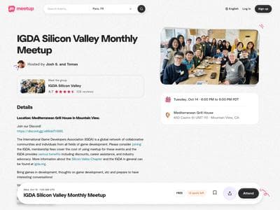 IGDA Silicon Valley Monthly Meetup