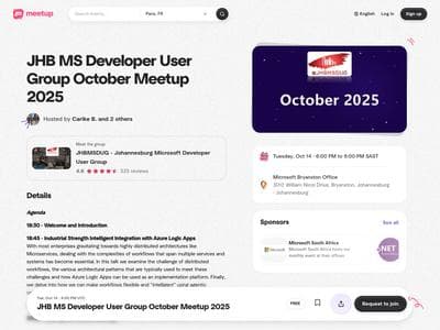 JHB MS Developer User Group October Meetup