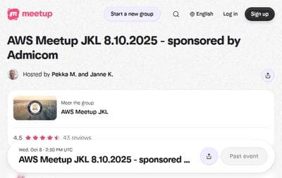 AWS Meetup JKL 8.10.2025 - sponsored by Admicom
