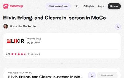 Elixir, Erlang, and Gleam in-person in MoCo