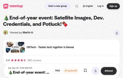End-of-year event Satellite Images, Dev. Credentials, and Potluck