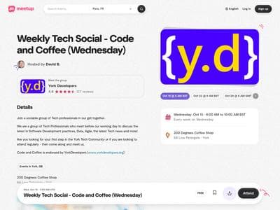 Weekly Tech Social - Code and Coffee