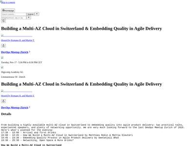 Building a Multi-AZ Cloud in Switzerland & Embedding Quality in Agile Delivery