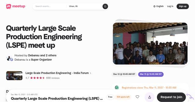 Quarterly Large Scale Production Engineering meet up