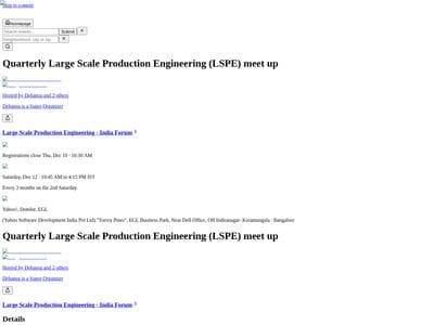 Quarterly Large Scale Production Engineering meet up