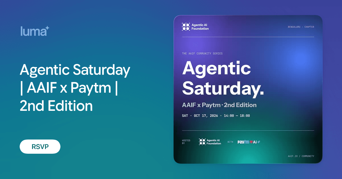 Agentic Saturday | AAIF x Paytm | 2nd Edition