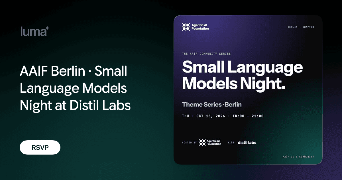 AAIF Berlin · Small Language Models Night at Distil Labs